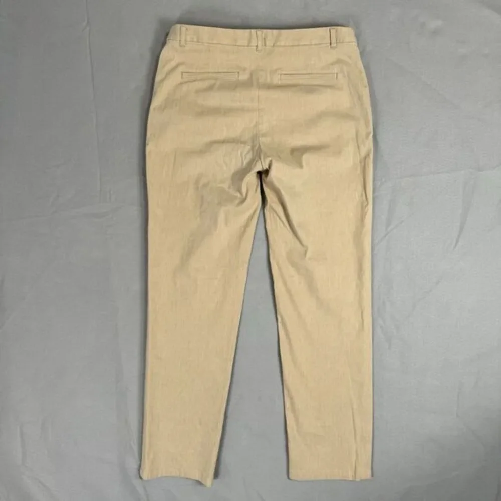 Tomorrowland High Rise Tapered Trousers Size 6 40 IT Tan Ankle Crop Linen Cotton